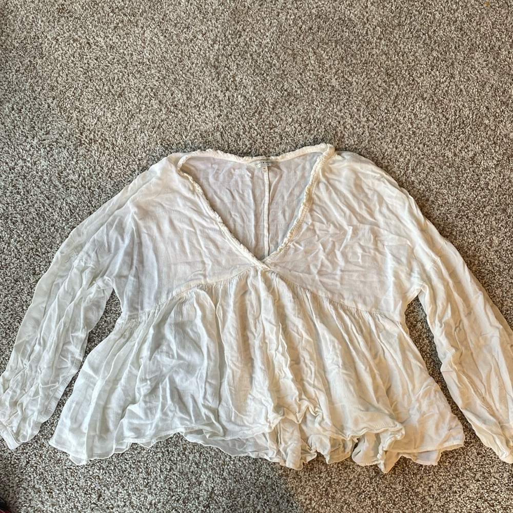 Super cute flowy white shirt